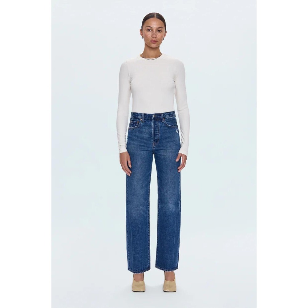 Pistola Cassie High Rise Straight Leg Jeans Cameo Vintage Button Fly Size 29